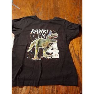 New Boys 4T Rawr I'm 4 Short Sleeve Crew Neck Tee TShirt Top Cotton Dinosaur NWT